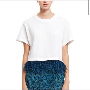 Opening Ceremony Feather Crop Top